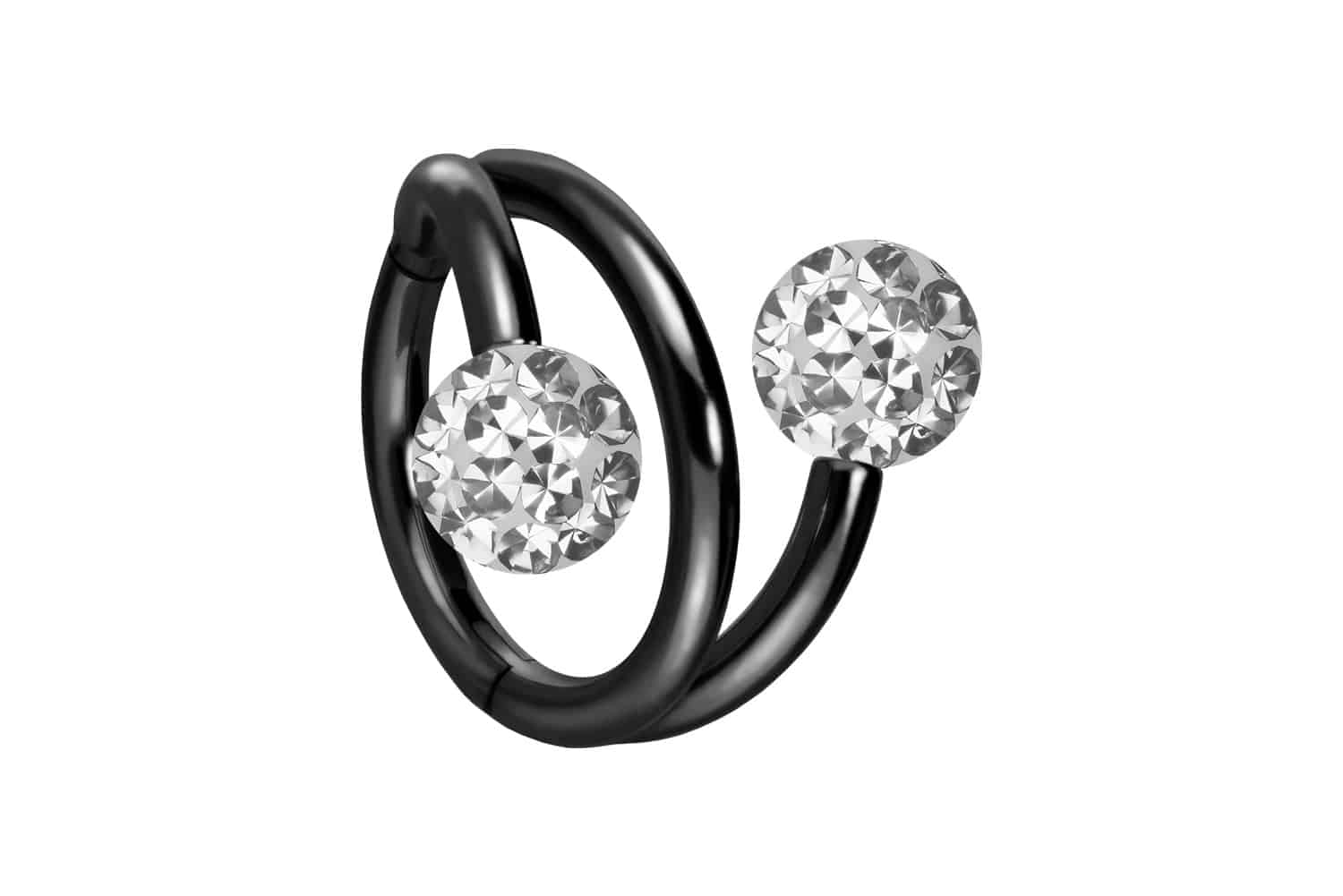 Titan Segmentring Clicker Piercing mit Innengewinde 3 RINGE + 2 EPOXY-KUGELN